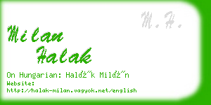 milan halak business card